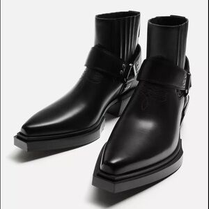 Zara  cowboy boots with rings harness
